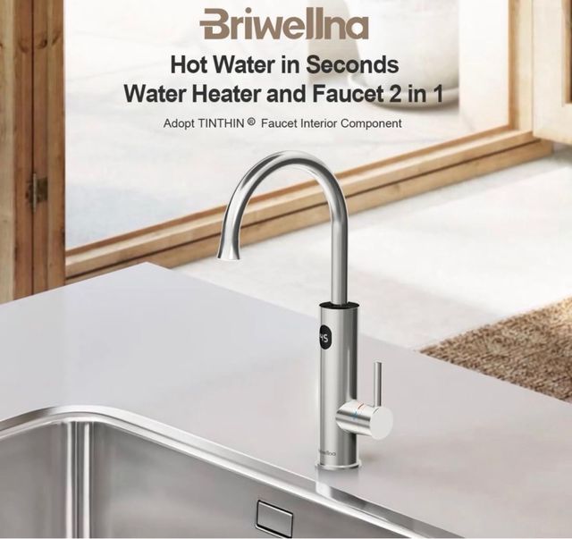 Torneira de Água Quente Elétrica Instantânea Prata