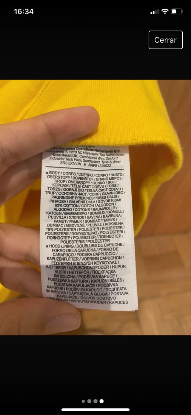 Sudadera nike amarilla