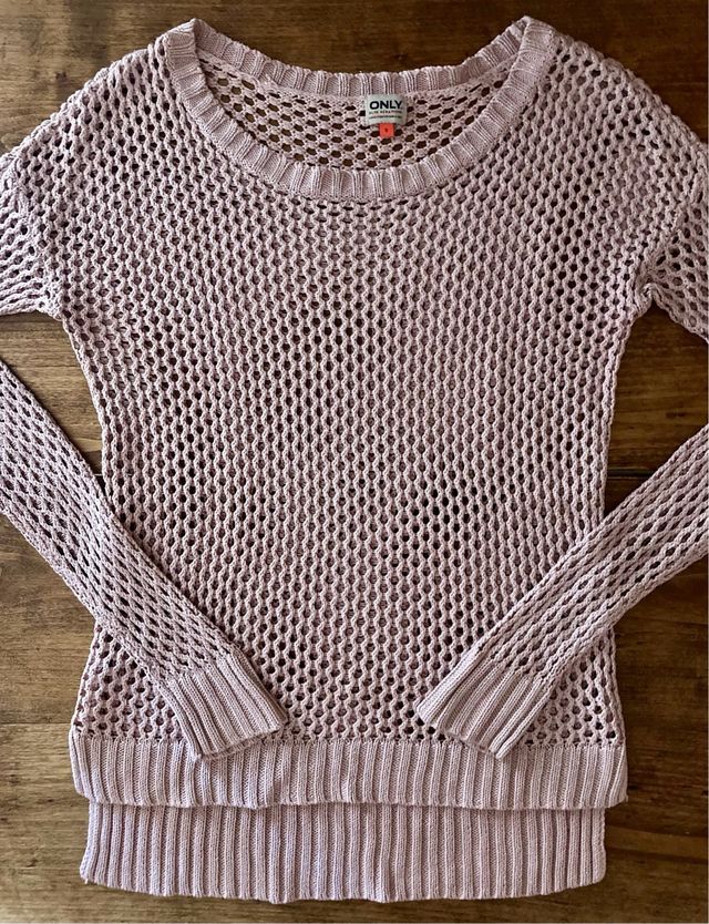 Jersey rosa palo hilo plata Only.