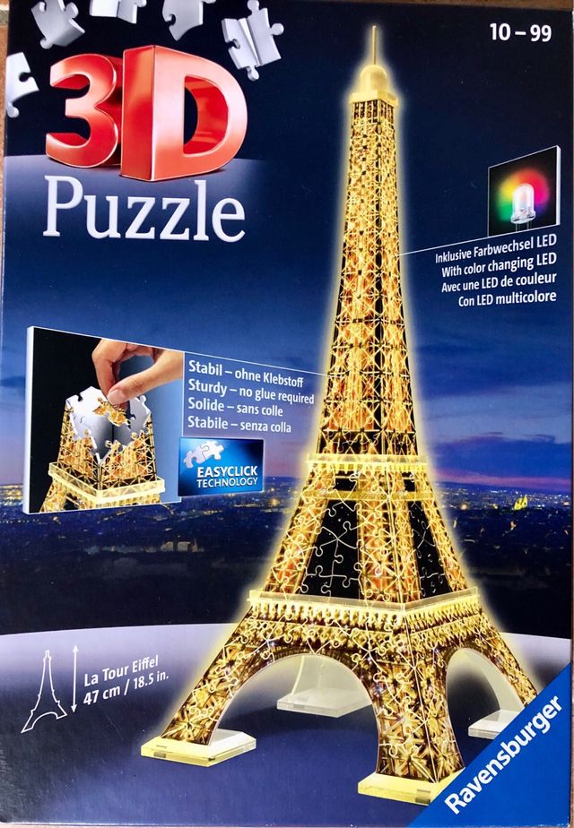 Puzzle 3D la tour Eiffel con luci led multicolor