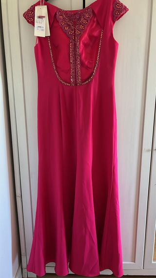 Vestido invitada ceremonia fucsia