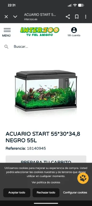 Acuario Aquatlantis de 55 litros