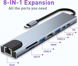 HUB USB C 8 en 1 con HDMI 4K, PD de 87 W, USB 3.0,