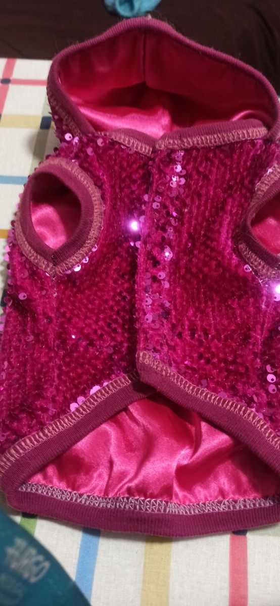 Abrigo lentejuelas mascota