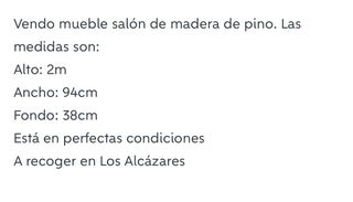 Mueble salon madera de pino