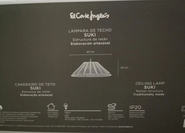 Lámpara Techo Suki ratán