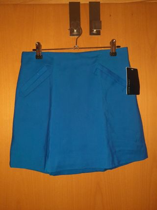 Minifalda azul klein Zara nueva