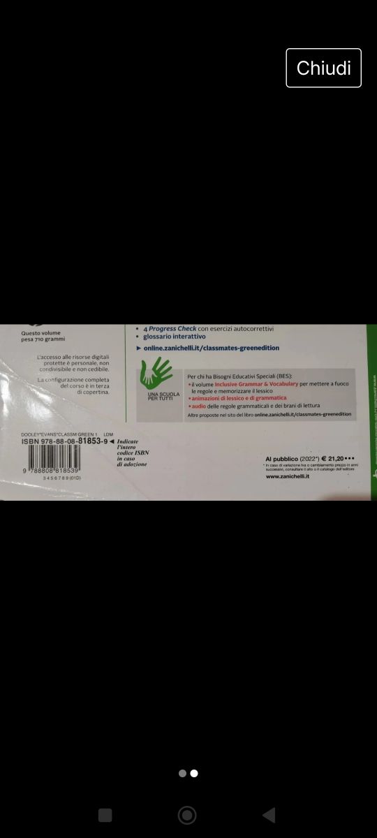 Libro inglese "Classmates 1"scuola med