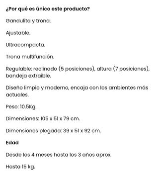 Trona kaleo beige de bebé confort