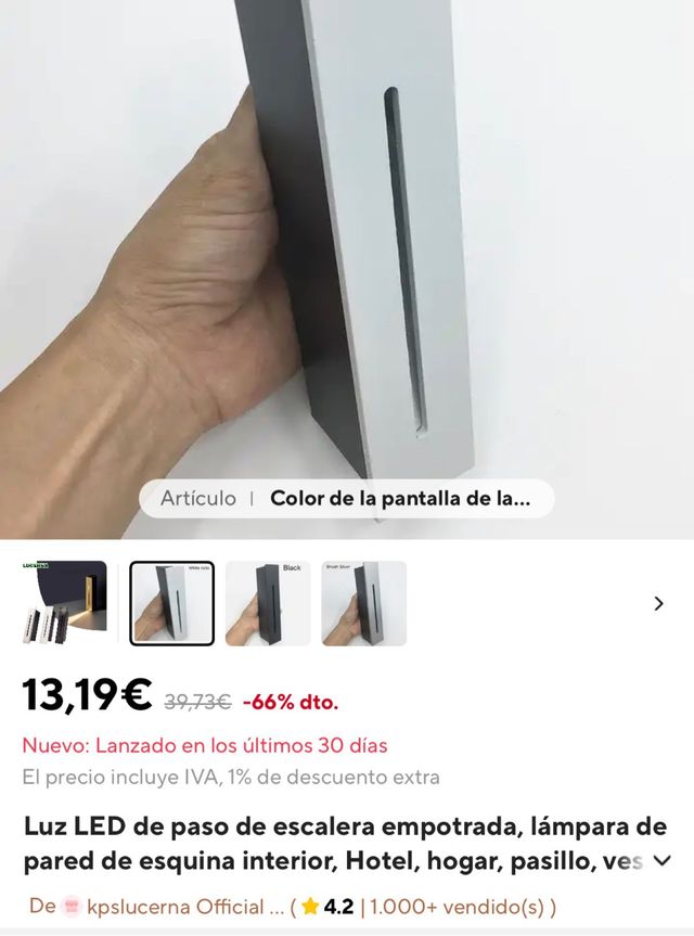 Luz led para escalera