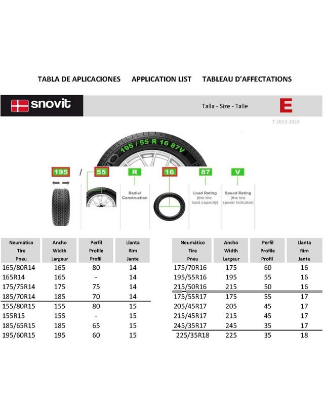 Cadenas/nilón nieve coche