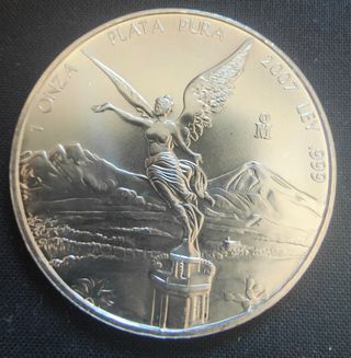 Moneda Libertad México 2007 Plata.