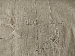 Antico lenzuolo matrimoniale ricamato