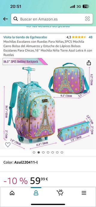 Mochila escolar con ruedas