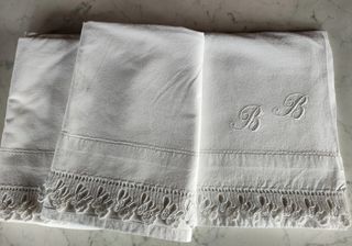 Lenzuolo matrimoniale con pizzo vintage