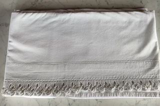 Lenzuolo matrimoniale con pizzo vintage