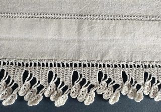 Lenzuolo matrimoniale con pizzo vintage