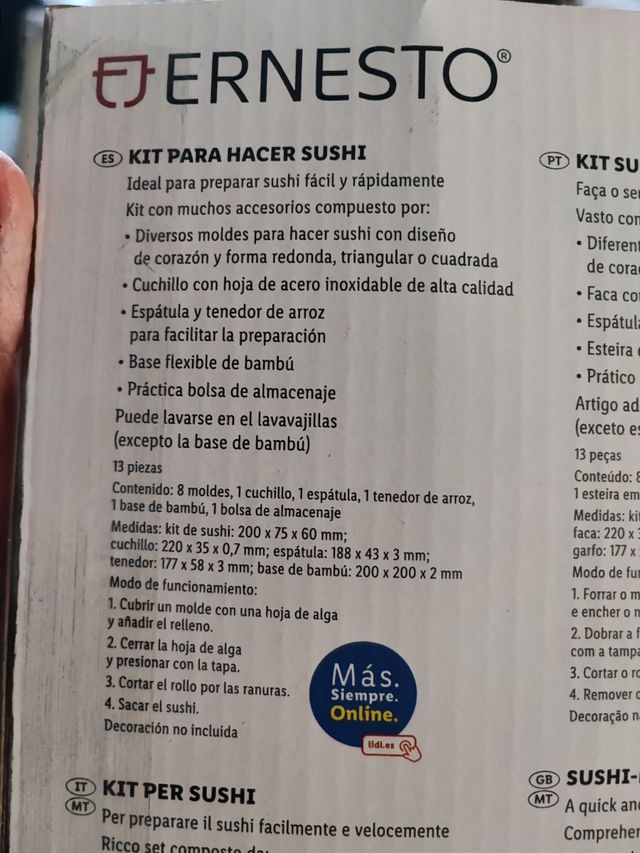 Kit para hacer sushi