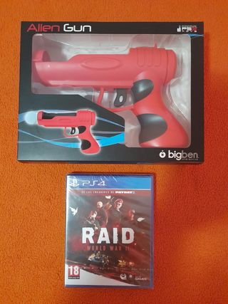 NUEVO.Juego PS4 Raid World War II + Alien gun 