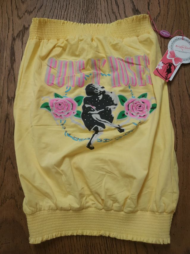 MAGLIETTA TOP SCOLLO GIALLA RAGAZZA