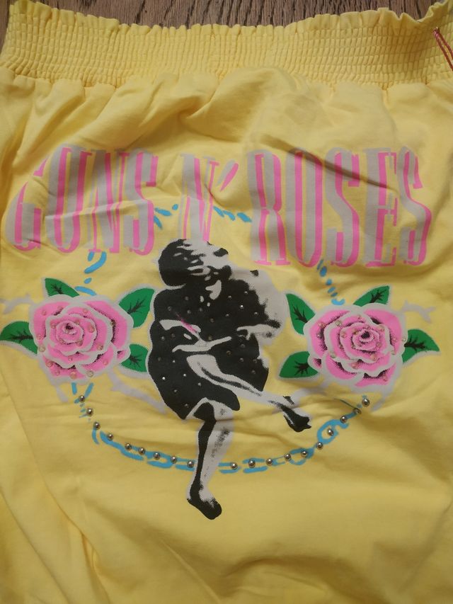 MAGLIETTA TOP SCOLLO GIALLA RAGAZZA