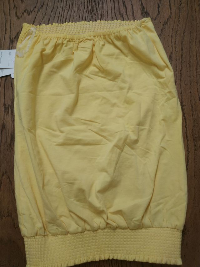 MAGLIETTA TOP SCOLLO GIALLA RAGAZZA