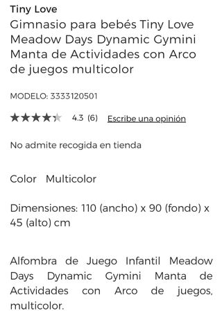 Gimnasio bebé marca Tiny Love