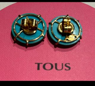 Pendientes Tous turquesas y oro