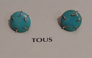 Pendientes Tous turquesas y oro