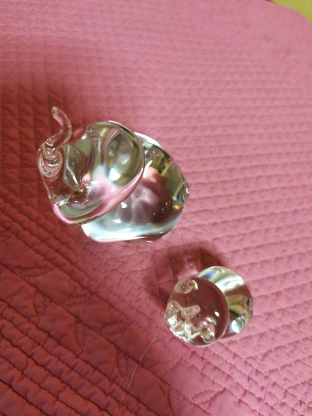 Coppia elefanti in vetro