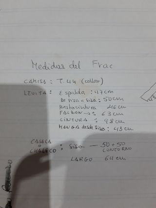 Chaqué completo talla 46.CARAMELO