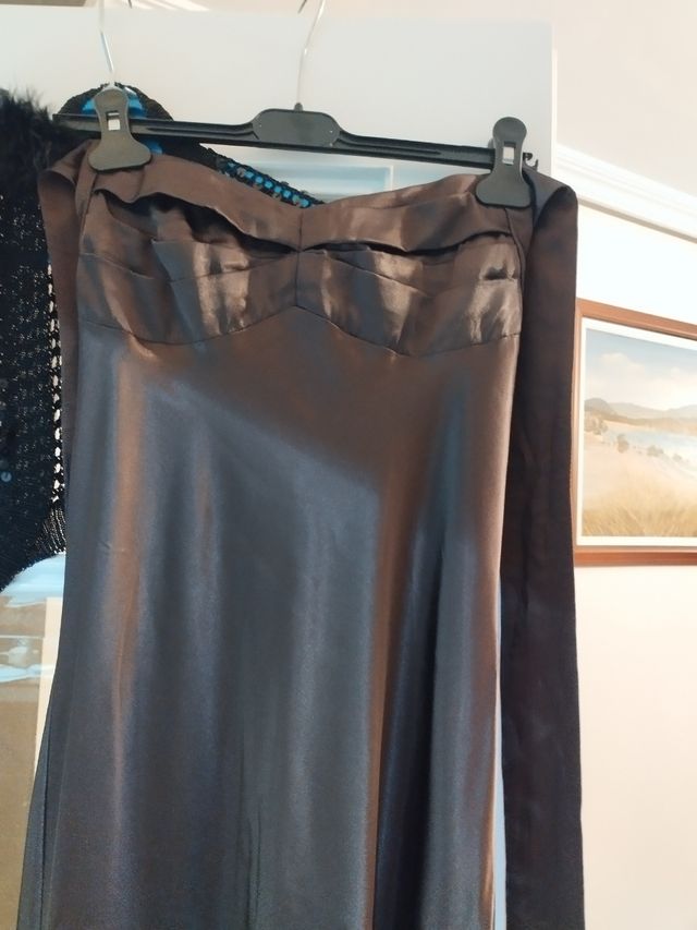 Vestido marrón 🤎 largo forrado