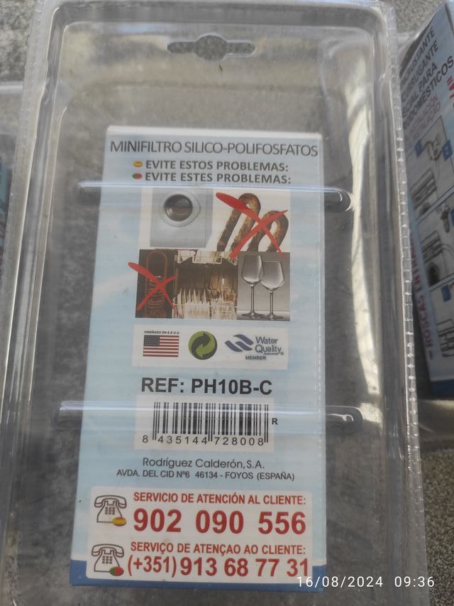 Pack filtro lavadora silicofosfatos