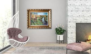 Cuadro al óleo de Ótoño enmarcado