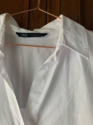Camisa popelin blanca Zara