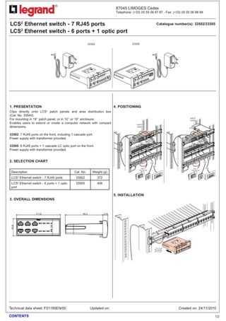 Switch Legrand Ethernet 7 ports