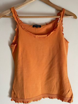 Camiseta tirantes Episode talla S naranja.