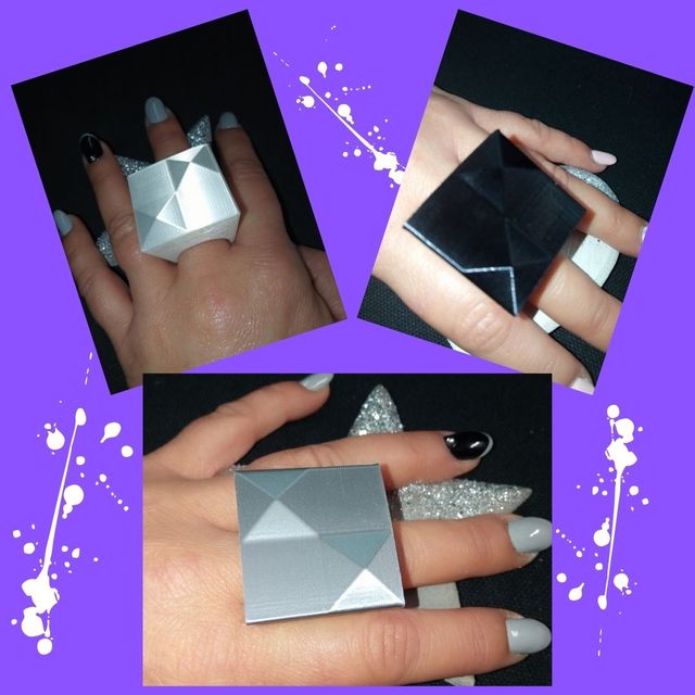 Anello nero, bianco o argento fatto a mano