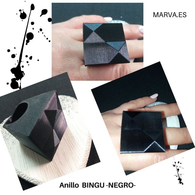 Anello nero, bianco o argento fatto a mano