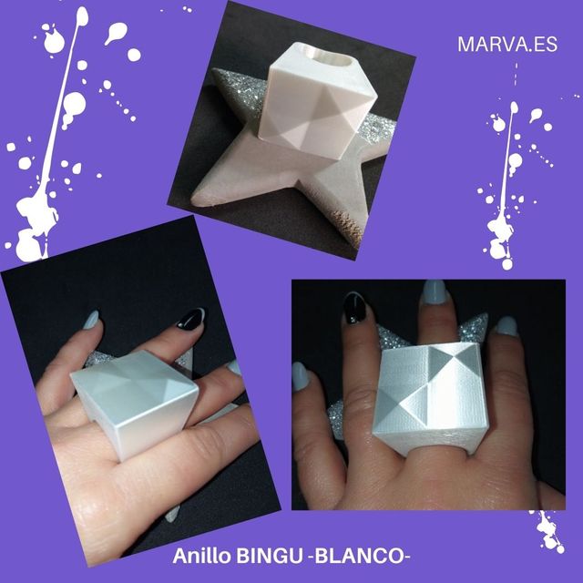 Anello nero, bianco o argento fatto a mano