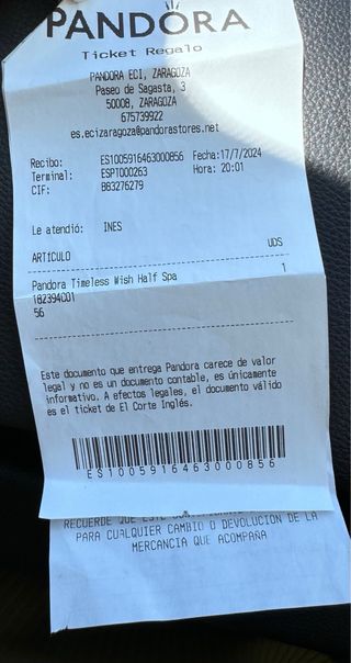 Anillo pandora oro rosa