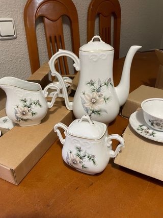 Juego de cafe 15 piezas porcelanas vista alegre