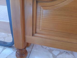 Cama 105 madera maciza y mesita noche