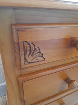 Cama 105 madera maciza y mesita noche