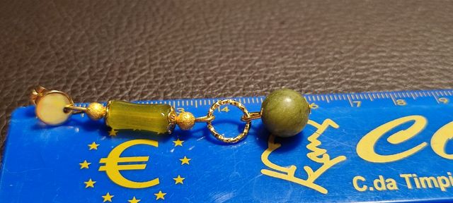 Orecchini donna giada olive oro