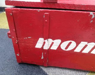 CAJAS VINTAGE TALLER MADERA HERRAMIENTAS ROJA