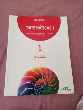 Libro matemáticas 1 bachillerato Anaya 