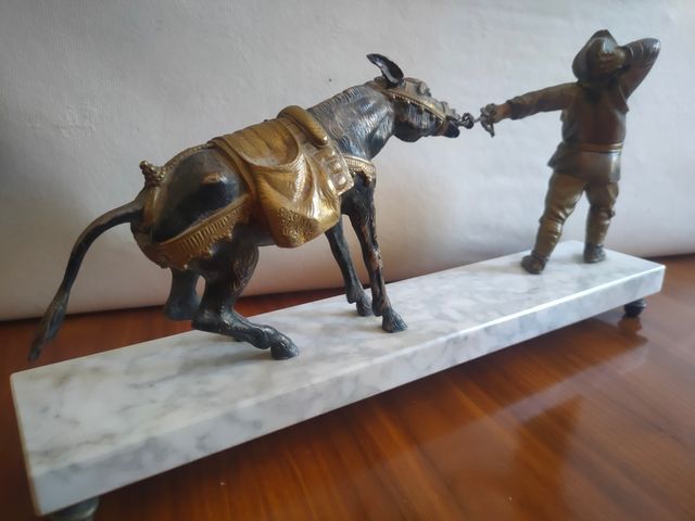 Figura bronce Sancho Panza y el burro