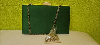 Bolso de mano boda verde