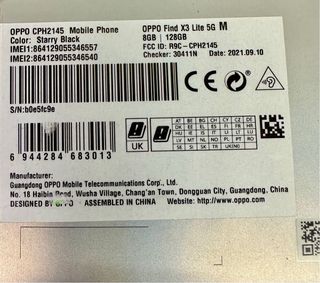 Smartphone OPPO X3 lite 128